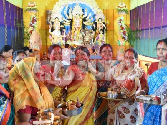 Basanti Puja ends : Sindoor khela observed on Dasami